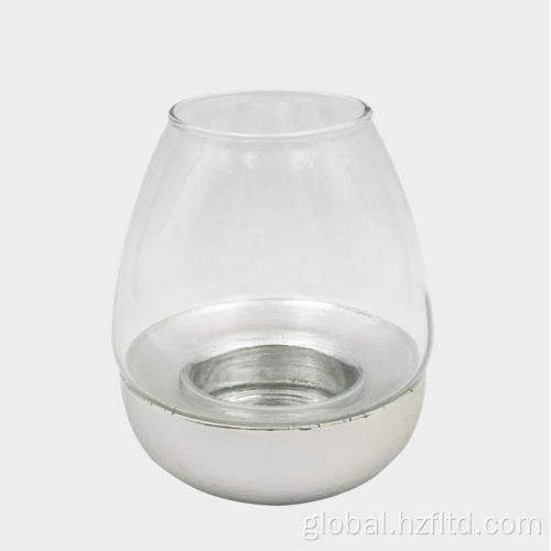 China Glass Candle Holder with Resin Base Supplier